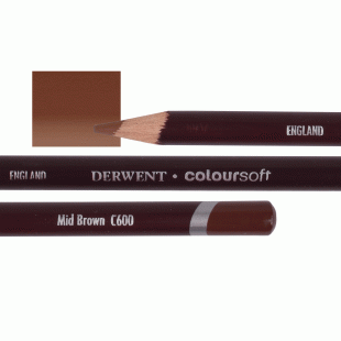 Derwent Coloursoft Coloured Pencil C600 Medium Brown