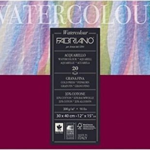 Скицник за Акварел : 25% Памук : Fabriano Watercolour : 200 gsm : 30 x 40 cm