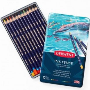 Derwent Inktense : Watercolour Pencils : Metal Tin : Set of 12
