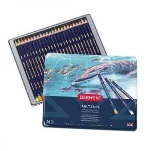 Derwent Inktense : Watercolour Pencils : Metal Tin : Set of 24