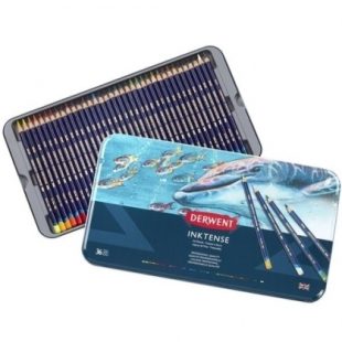 Derwent Inktense : Watercolour Pencils : Metal Tin : Set of 36
