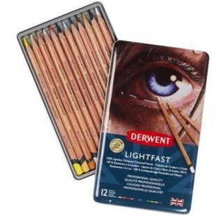 Цветни Моливи : Derwent Lightfast : 12 Цвята