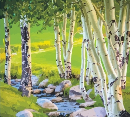 Birch Forest - Acrylic Paint by Numbers Kits