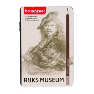 Tin of 12 Graphite Pencils : Bruynzeel : Rijksmuseum : Rembrandt : Self Portrait