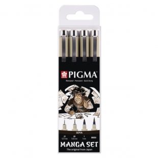 Тънкописци и Маркери за Манга : Pigma : 4 Броя : Сепия