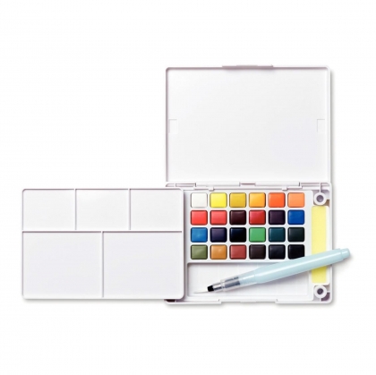 Koi Watercolor Metallic Pocket Field Sketch Box Set 24 Colors