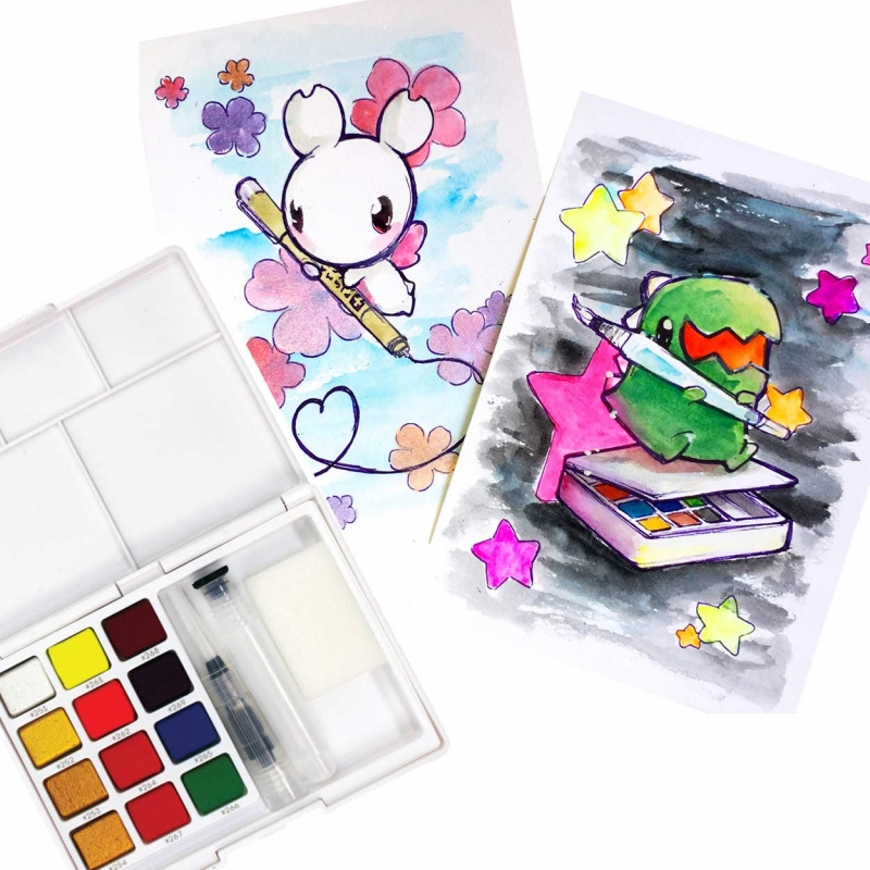 Sakura Koi Watercolor Pocket Field Sketch Box Set, 12-Colors