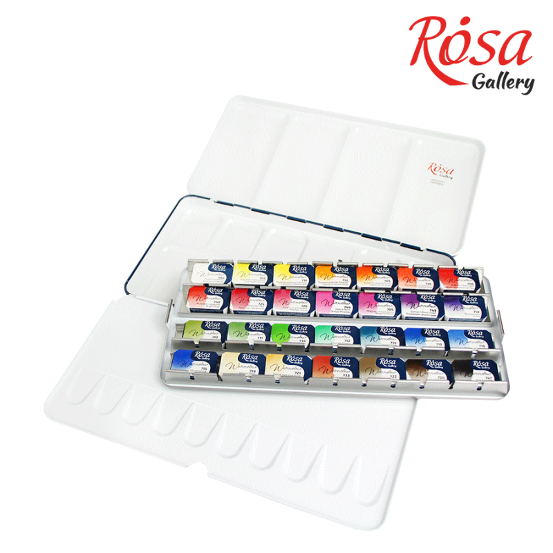 ROSA Gallery Artists watercolour set of 35 colours BOTANICAL