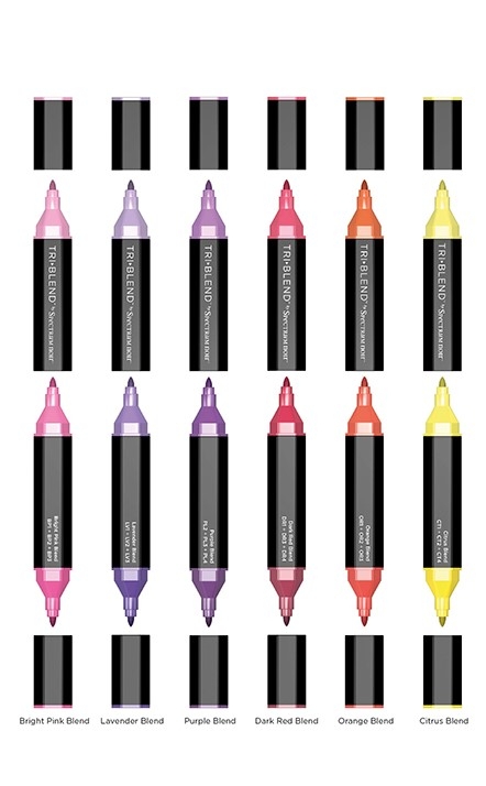 Spectrum Noir Glitter Markers 6/Pkg - Vibrant Florals