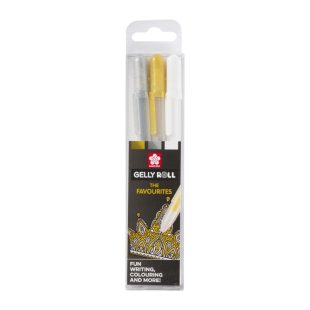 Sakura Gelly Roll Pens : Metallic Gold, Silver and Basic White