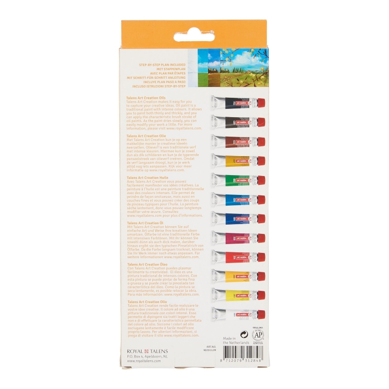 Talens Art Creation Expression Oil Color Set, 12-Colors