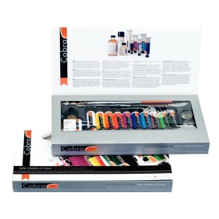 Water-Mixable Oil Paint Gift Set : Cobra Artist : Pack of 10 Colours + Accessories