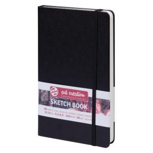 Hardcover Sketchbook : Art Creation : 80 Sheets : 13 x 21 cm : Black
