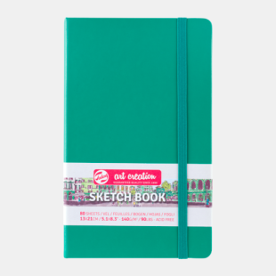 Talens : Art Creation : Notebook : 140 gsm : 80 Sheets : 13 x 21 cm : A5 : Forest Green Cover