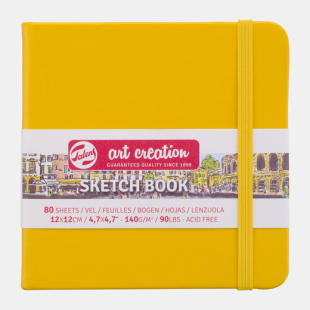 Talens Art Creation Square Pocket Notebook : 140 gsm : 80 Sheets : 12 x 12 cm : Golden Yellow Cover