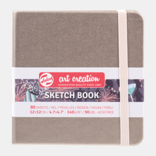 Talens Art Creation Square Pocket Notebook : 140 gsm : 80 Sheets : 12 x 12 cm : Pink Champagne