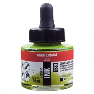 Talens Amsterdam Acrylic Ink : Liquid Acrylic Paint : 621 Olive Green Light : 30 ml