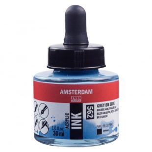 Talens Amsterdam Acrylic Ink : Liquid Acrylic Paint : 562 Greyish Blue : 30 ml