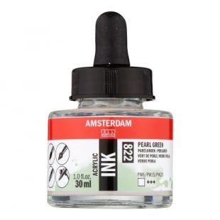 Talens Amsterdam Acrylic Ink : Liquid Acrylic Paint : 822 Pearl Green : 30 ml