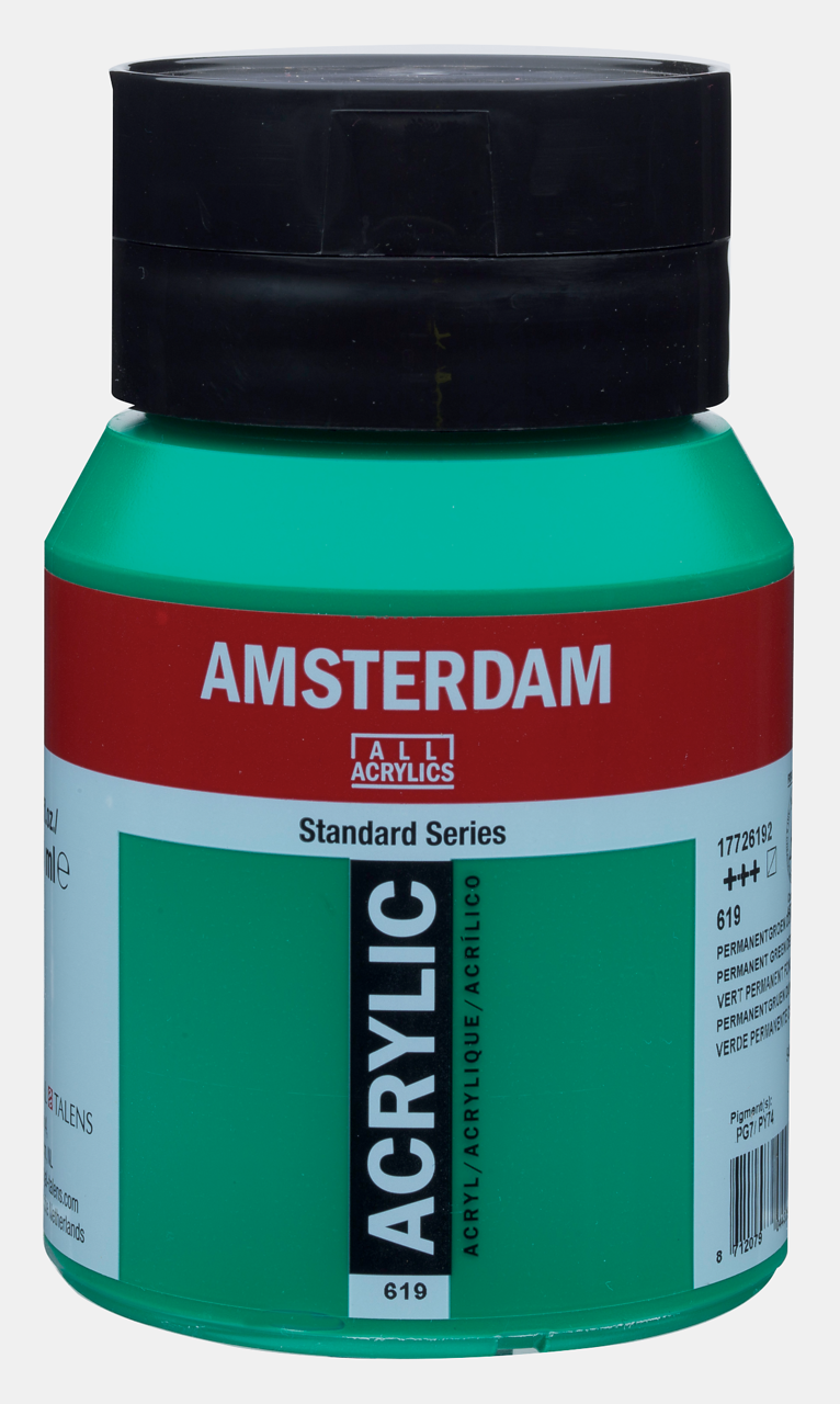 Acrylic Paint : Amsterdam Standard : 618 Permanent Green Deep 500 ml