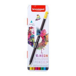 Coloured Pencils : Bruynzeel : Expression : Tin of 6 Neon Colours