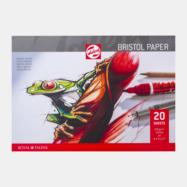 Bristol Smooth Paper Pad : Royal Talens : 20 Sheets : 246 gsm : A4