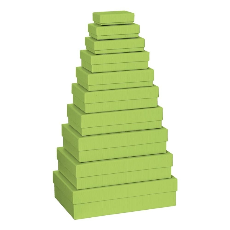 Stewo Stackable Gift Box Set of 10 Light Green Slanchogled