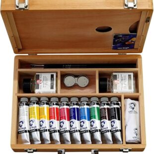 Oil Painting Set : Van Gogh : Wood Case : 10 Colours + Accessories