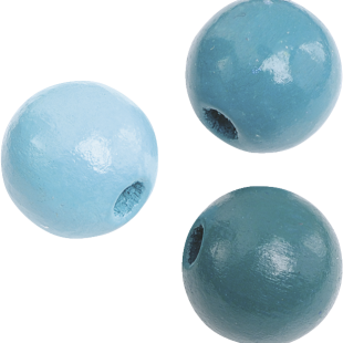 Wooden Bead Mix : Knorr Prandell : Round : 6 mm : 125 Pcs : Turquoise