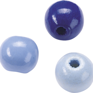 Wooden Bead Mix : Knorr Prandell : Round : 8 mm : 85 Pcs : Blue