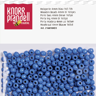 Wooden Beads : Knorr Prandell : Round : 4 mm : 165 Pcs : Blue