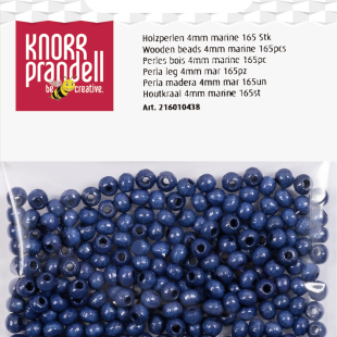 Wooden Beads : Knorr Prandell : Round : 4 mm : 165 Pcs : Navy