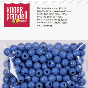 Wooden Beads : Knorr Prandell : Round : 6 mm : 125 Pcs : Blue