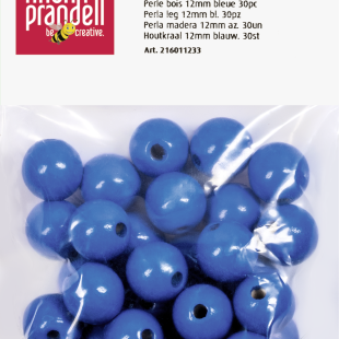 Wooden Beads : Knorr Prandell : Round : 12 mm : 30 Pcs : Blue