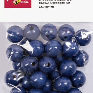 Wooden Beads : Knorr Prandell : Round : 12 mm : 30 Pcs : Navy