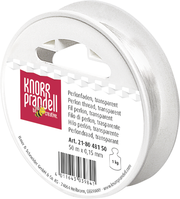 Invisible Nylon String : Knorr Prandell : Non-Stretch Clear Cord : 50 m :  0,5 mm : Tensile Strength 10 kg