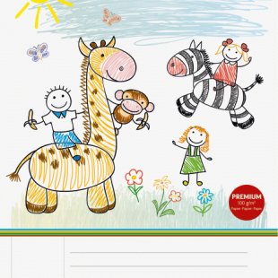 Offset Drawing Paper Pad for Kids : Brunnen : 100 gsm : 75 sheets : A4