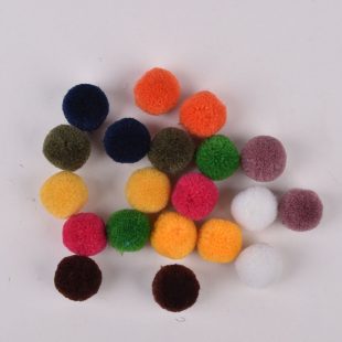 Soft Merino Wool Pompoms  15 mm : 20 pcs : 02 mix