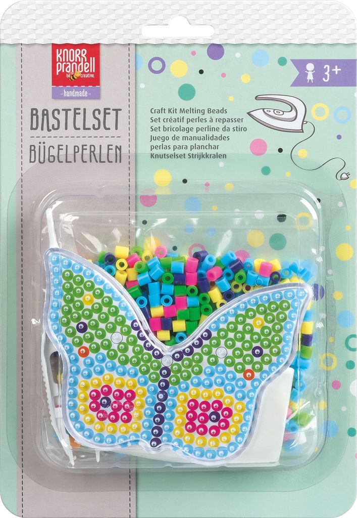 Fuse Iron Melty Bead Kit : Knorr Prandell : Pegboard & Tweezers Included :  Butterfly