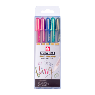 Sakura Gelly Roll Gel Pens : Shadow : Set of 5 Colours : Gold