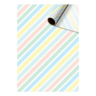 Gift Wrapping Tissue Paper Roll : 50 cm x 5 m : Pan : Pastel Stripes
