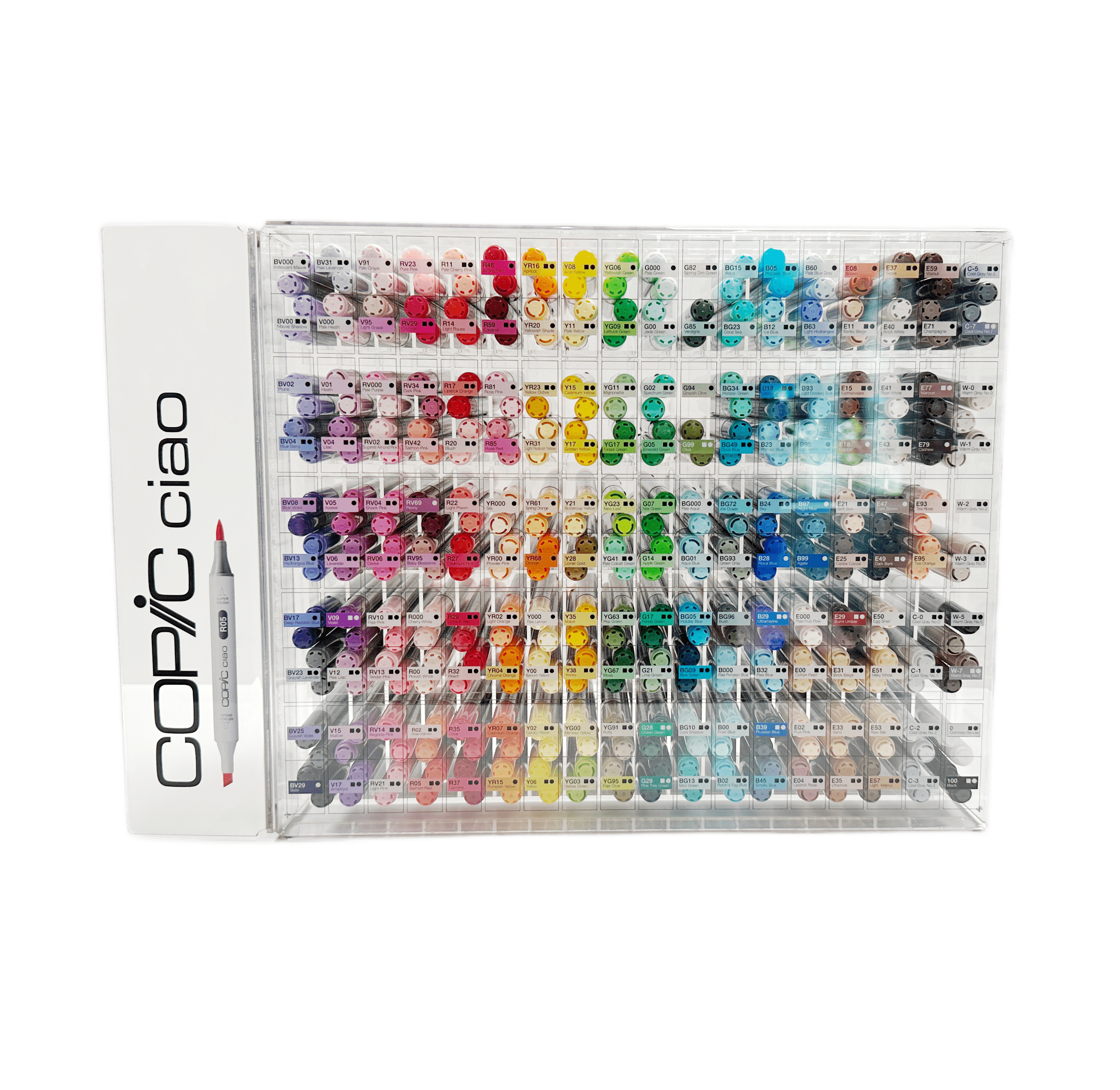 COPIC Ciao Marker Set Pastels met 6 kleuren, all-round layout markers op alcoholbasis, in praktische acryl display voor opslag en eenvoudige verwijdering