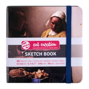 Pocket-Sized Sketchbook : Talens Art Creation : 80 Sheets : 140 gsm : 12 x 12 cm : The Milkmaid by Vermeer