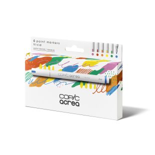 Acrylic Paint Markers : Copic Acrea : Set of 6 : Vivid