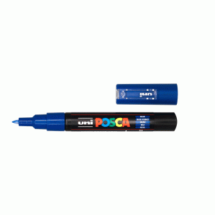 Blue Extra Fine Water Based Paint Marker Posca 1 mm line, 0.7 mm Bullet size PC-1M