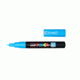 Light Blue Extra Fine Water Based Paint Marker Posca 1 mm line, 0.7 mm Bullet size PC-1M