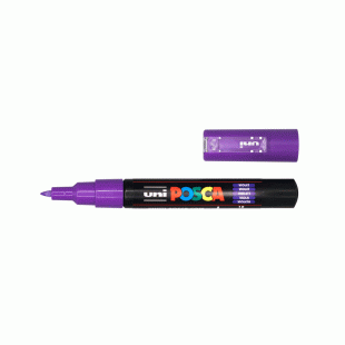 Violet Extra Fine Water Based Paint Marker Posca 1 mm line, 0.7 mm Bullet size PC-1M