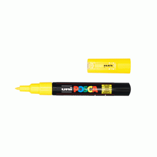 Yellow Extra Fine Water Based Paint Marker Posca 1 mm line, 0.7 mm Bullet size PC-1M