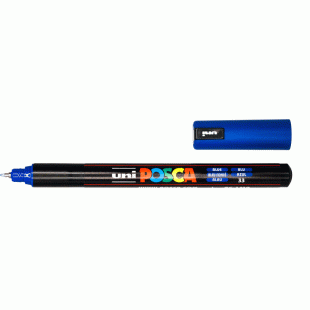 Blue Ultra Fine Water Based Paint Marker Posca 0.7 mm Bullet size PC-1MR
