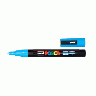 Light Blue Water Based Paint Marker Posca 0.9-1.3 mm line width PC-3M